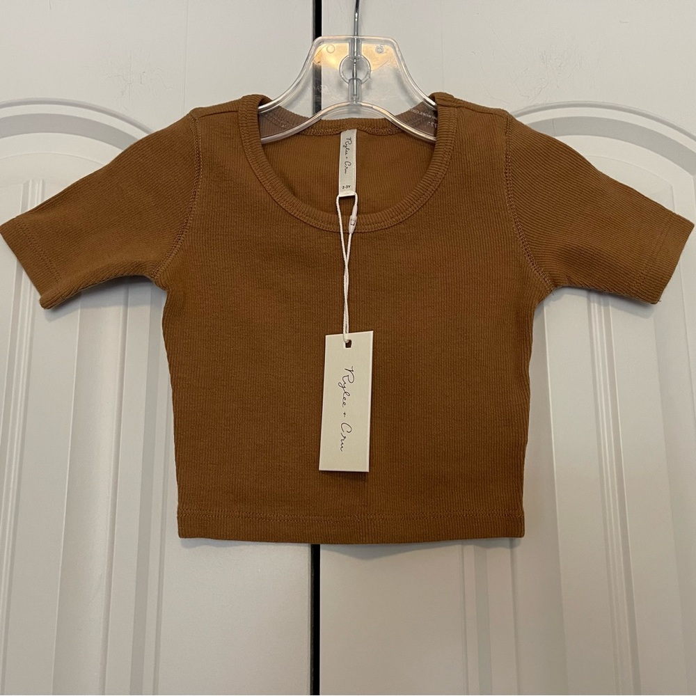 Rylee + Cru Short Sleeve Tee in Brass